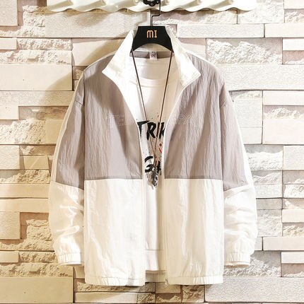 Jacket Men Windbreaker Autumn Hip Hop Couple Thin Jacket Windbreaker Patchwork Multi Pockets Casual Track Coat Streetwear | Vimost Shop.