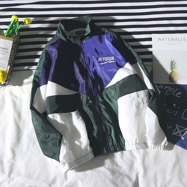 Jacket Men Windbreaker Autumn Hip Hop Couple Thin Jacket Windbreaker Patchwork Multi Pockets Casual Track Coat Streetwear | Vimost Shop.