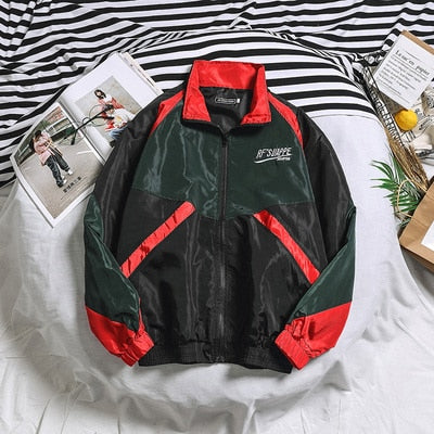 Jacket Men Windbreaker Autumn Hip Hop Couple Thin Jacket Windbreaker Patchwork Multi Pockets Casual Track Coat Streetwear | Vimost Shop.