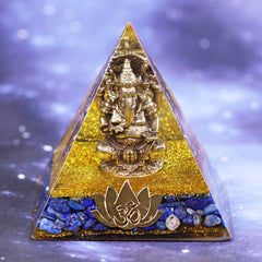 Orgone Pyramid Copper Ganesha Resin Craft Natural Lapis Lazuli Reiki Healing Spiritual Craft Decoration Gift