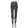 Gothic SKull Punk  Women's Leggings Pants Fantastic Armor Grey Print Ankle Workout Fitness Trousers | Vimost Shop.