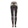 Gothic SKull Punk  Women's Leggings Pants Fantastic Armor Grey Print Ankle Workout Fitness Trousers | Vimost Shop.