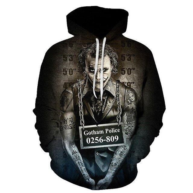 Joker 3D Hoodies Men Women Sweatshirts Badass Funny Printed Pullover Autumn Winter Brand Tracksuits Boy Hoodies | Vimost Shop.