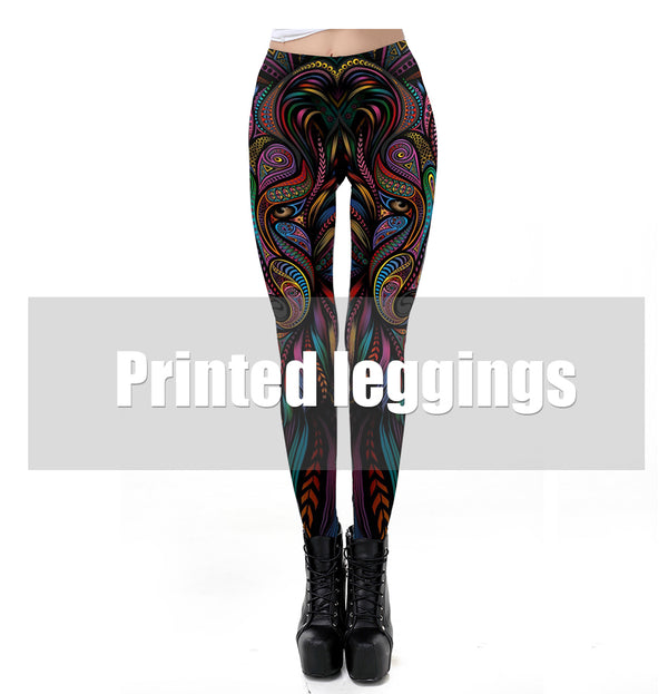 Mask Paisley Mandala Skull Leggings for Women Leggins Digital Print Sexy Fantastic Ankle Pant | Vimost Shop.