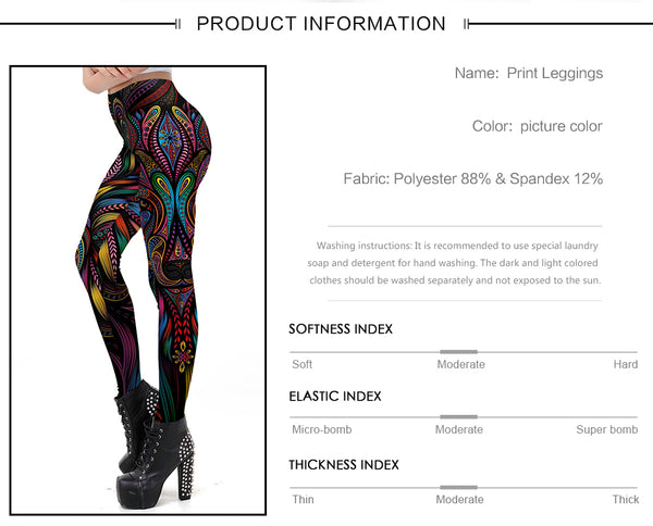 Mask Paisley Mandala Skull Leggings for Women Leggins Digital Print Sexy Fantastic Ankle Pant | Vimost Shop.