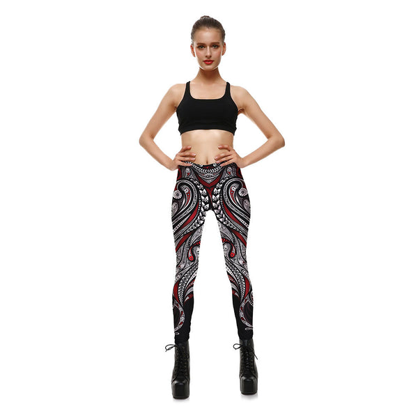 Mask Paisley Mandala Skull Leggings for Women Leggins Digital Print Sexy Fantastic Ankle Pant | Vimost Shop.