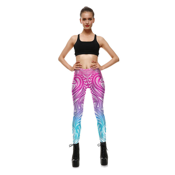 Mask Paisley Mandala Skull Leggings for Women Leggins Digital Print Sexy Fantastic Ankle Pant | Vimost Shop.