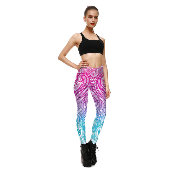 Mask Paisley Mandala Skull Leggings for Women Leggins Digital Print Sexy Fantastic Ankle Pant | Vimost Shop.