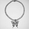 Iced Out Butterfly Necklace Chain for Women Wholesale New Crystal Rhinestone Pink Gold Cuban Link Choker Necklace Party | Vimost Shop.