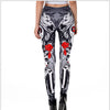 Halloween Sugar Skull Leggings For Women Girl Rose Print Fantastic Workout Party Ankle Pant | Vimost Shop.
