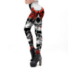 Halloween Sugar Skull Leggings For Women Girl Rose Print Fantastic Workout Party Ankle Pant | Vimost Shop.