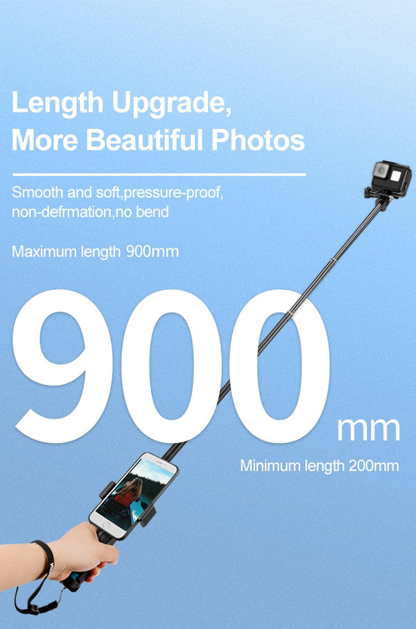 6 in 1 Extendable Aluminum Alloy Selfie Stick + Detachable Tripod Mount Phone Holder for GoPro SJCAM Xiaomi Yi Cameras | Vimost Shop.