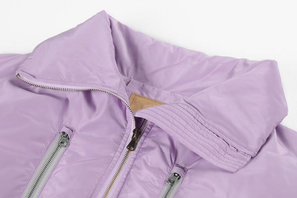 Local Delivery Solid Drawstring Pocket Zip Down Jacket Women Oversize Coat Autumn Casual Female Outwear | Vimost Shop.