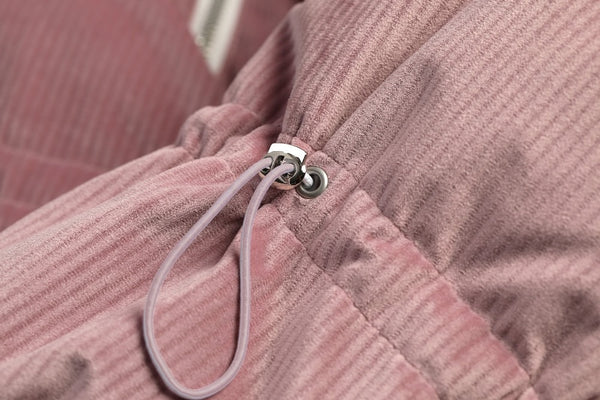 Local Delivery Solid Drawstring Pocket Zip Down Jacket Women Oversize Coat Autumn Casual Female Outwear | Vimost Shop.