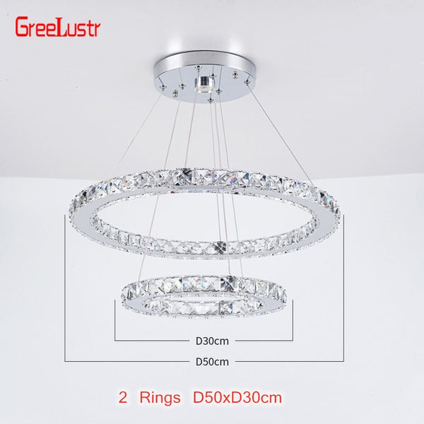 Modern K9 Crystal Led Chandelier Lights Home Lighting Chrome Lustre Chandeliers Ceiling Pendant Fixtures  For Living Room | Vimost Shop.
