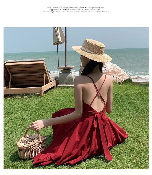 Summer Ruffles Sexy Dress Women Red Spaghetti Strap V Neck Backless Dresses Mini Zipper Club Party Female Dress Vestidos | Vimost Shop.