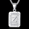 A-Z Letters Silver Color Charm Pendant Necklaces Square Capital Stainless Steel Letter Necklace Unisex Alphabet Jewely GPM11 | Vimost Shop.