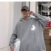 Moon Reflective print Hoodies Men's Sweatshirt Orange Autumn Winter Sweatshirts Men Streetwear Cool korean Loose Hoodies Male | Vimost Shop.