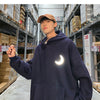 Moon Reflective print Hoodies Men's Sweatshirt Orange Autumn Winter Sweatshirts Men Streetwear Cool korean Loose Hoodies Male | Vimost Shop.