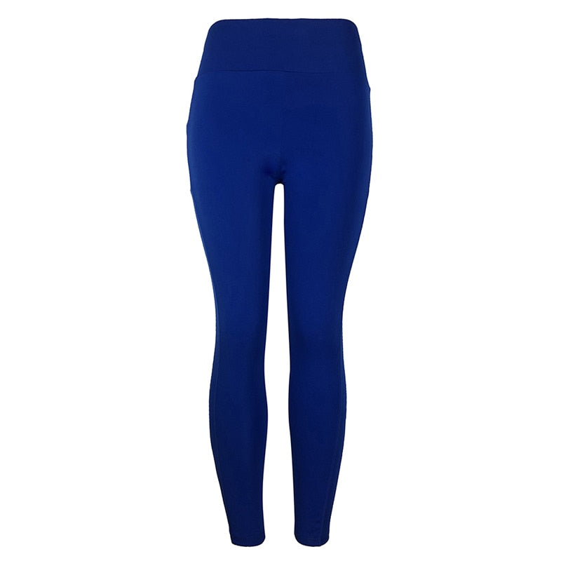 Women Leggings Running Fitness Yoga Pants With Pocket Solid Sports Gym Workout Athletic Elasticity Pants Tights Trousers | Vimost Shop.