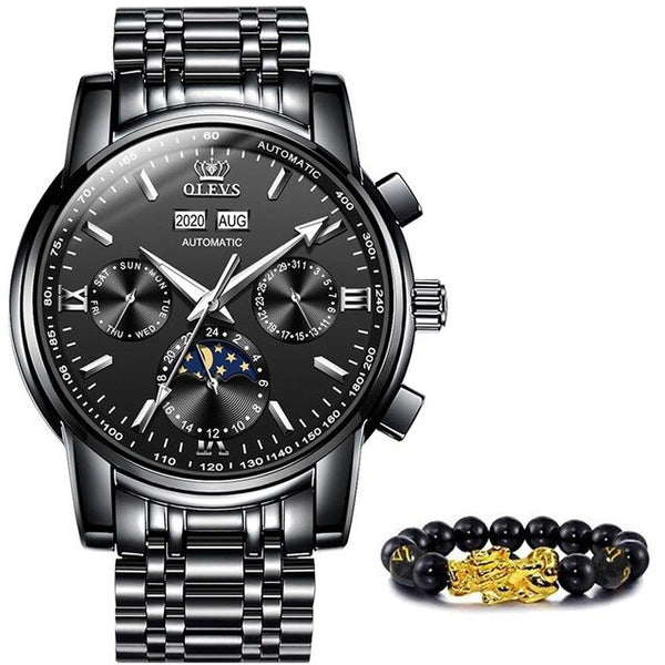 Luxury Men Watches Automatic Green Watch Men Stainless Steel Waterproof Business Sport Mechanical Wristwatch | Vimost Shop.