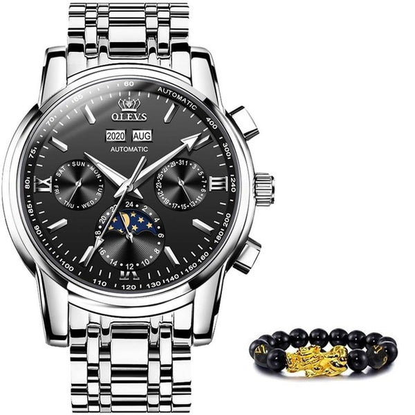 Luxury Men Watches Automatic Green Watch Men Stainless Steel Waterproof Business Sport Mechanical Wristwatch | Vimost Shop.