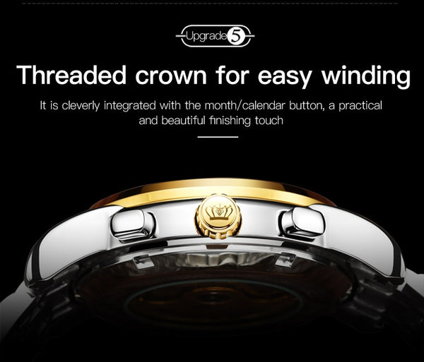 Luxury Men Watches Automatic Green Watch Men Stainless Steel Waterproof Business Sport Mechanical Wristwatch | Vimost Shop.