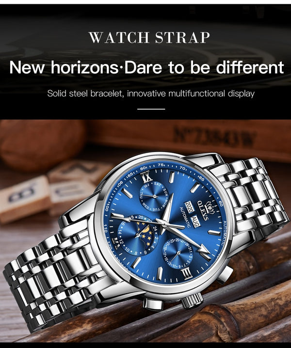 Luxury Men Watches Automatic Green Watch Men Stainless Steel Waterproof Business Sport Mechanical Wristwatch | Vimost Shop.