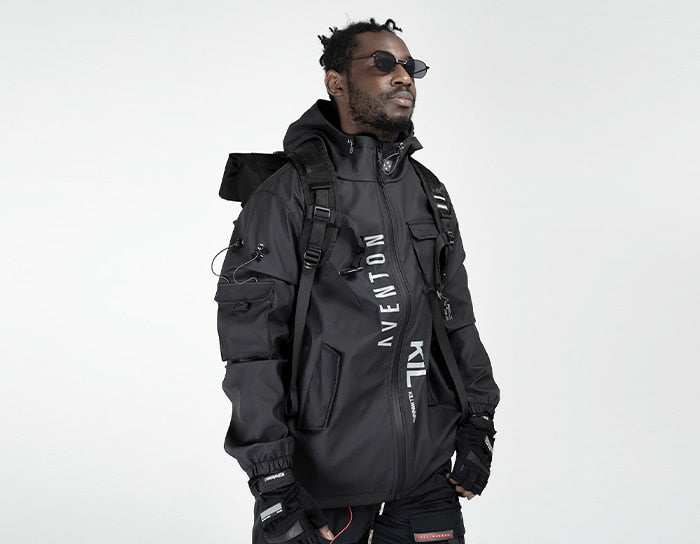 Multi Pockets Cargo Jackets Men Windbreaker Hip Hop Streetwear Outdoor Techwear Jackets Harajuku Cargo Coats | Vimost Shop.