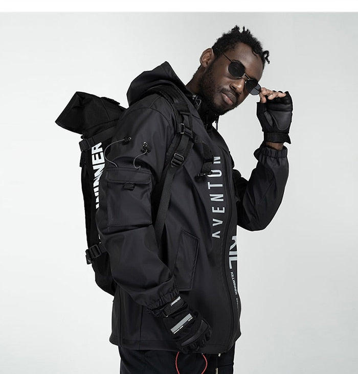 Multi Pockets Cargo Jackets Men Windbreaker Hip Hop Streetwear Outdoor Techwear Jackets Harajuku Cargo Coats | Vimost Shop.