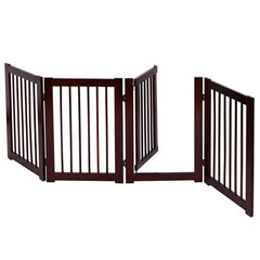 30" Dog Playpen Pet Dog Gate Configurable Folding 4 Panel Wood Fence High Quality PS6473