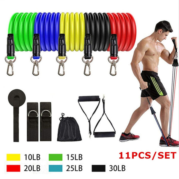 Resistance Bands Set Exercise Bands with Door Anchor Legs Ankle Straps for Resistance Training Physical Therapy Home Workouts | Vimost Shop.