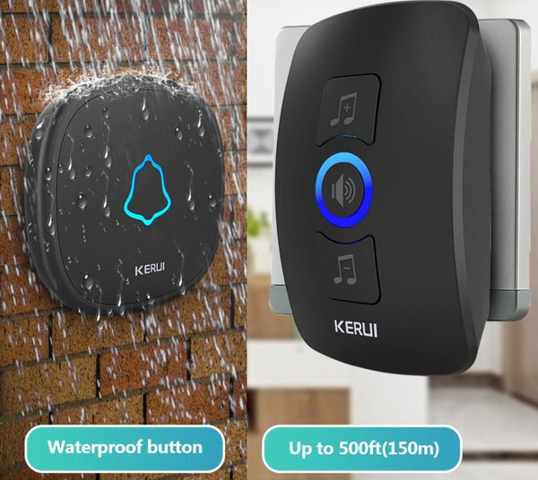 Home Security Welcome Wireless Doorbell Smart Chimes Doorbell Alarm LED light 32 Songs with Waterproof Touch Button | Vimost Shop.