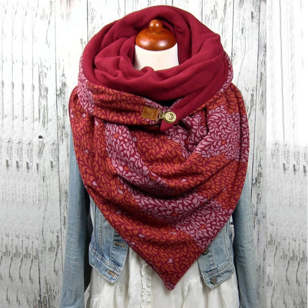 Fashion Scarves Women Soild Dot Printing Button Soft Wrap Casual Warm Scarves Shawls | Vimost Shop.