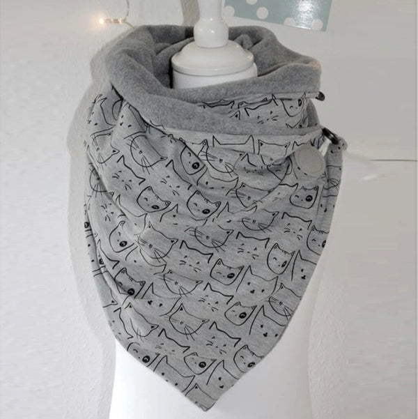 Fashion Scarves Women Soild Dot Printing Button Soft Wrap Casual Warm Scarves Shawls | Vimost Shop.