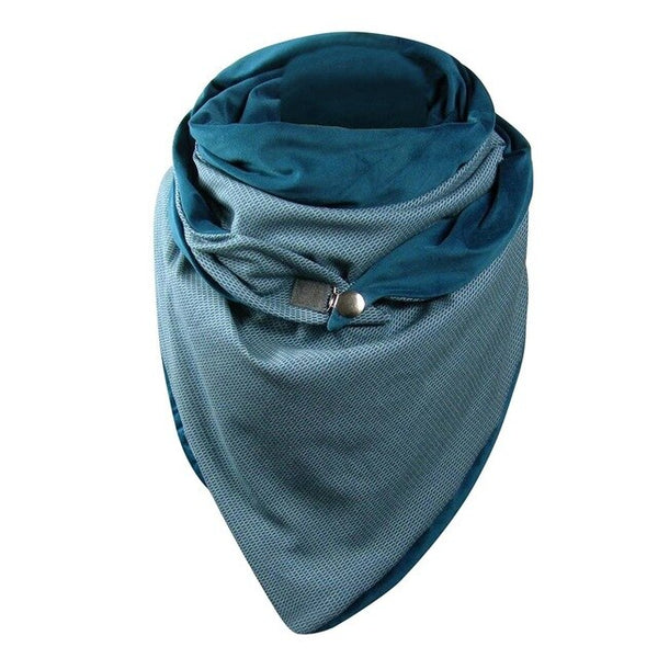 Fashion Scarves Women Soild Dot Printing Button Soft Wrap Casual Warm Scarves Shawls | Vimost Shop.