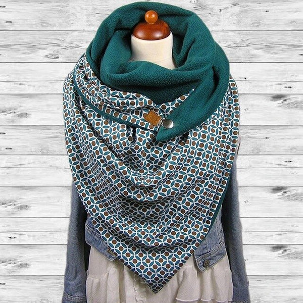 Fashion Scarves Women Soild Dot Printing Button Soft Wrap Casual Warm Scarves Shawls | Vimost Shop.