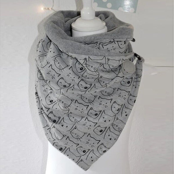 Fashion Scarves Women Soild Dot Printing Button Soft Wrap Casual Warm Scarves Shawls | Vimost Shop.