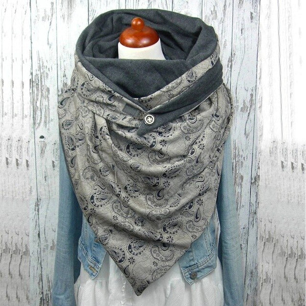 Fashion Scarves Women Soild Dot Printing Button Soft Wrap Casual Warm Scarves Shawls | Vimost Shop.