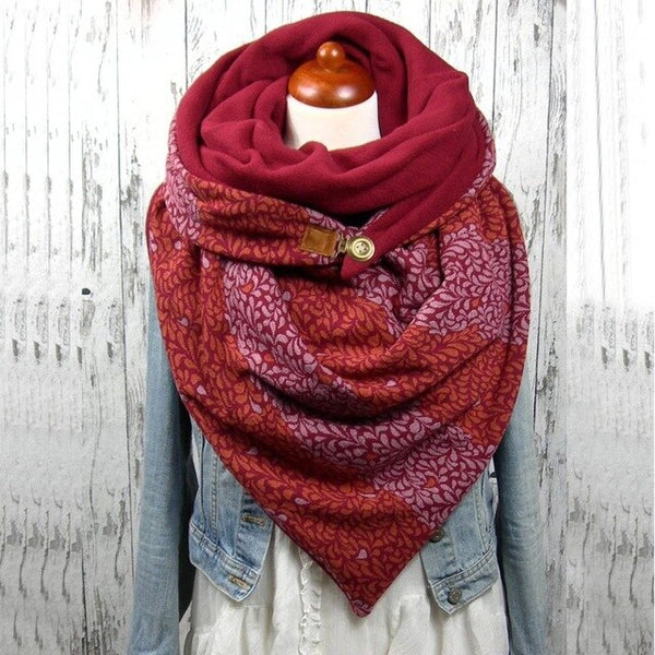 Fashion Scarves Women Soild Dot Printing Button Soft Wrap Casual Warm Scarves Shawls | Vimost Shop.