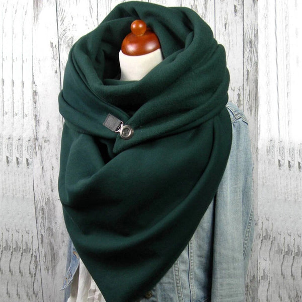 Fashion Scarves Women Soild Dot Printing Button Soft Wrap Casual Warm Scarves Shawls | Vimost Shop.