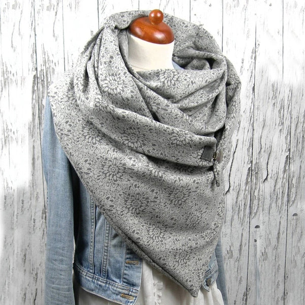 Fashion Scarves Women Soild Dot Printing Button Soft Wrap Casual Warm Scarves Shawls | Vimost Shop.