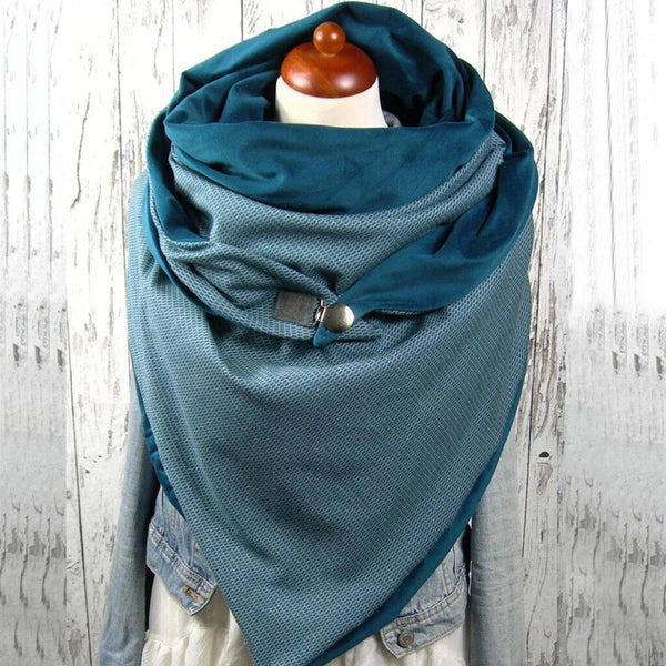 Fashion Scarves Women Soild Dot Printing Button Soft Wrap Casual Warm Scarves Shawls | Vimost Shop.