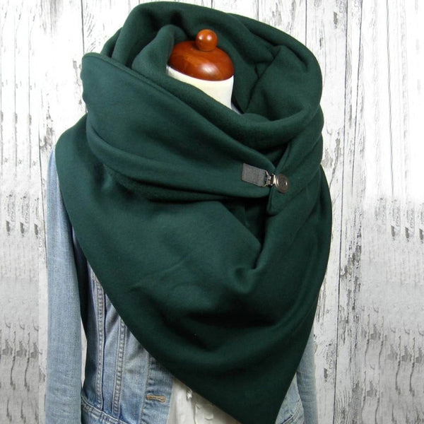 Fashion Scarves Women Soild Dot Printing Button Soft Wrap Casual Warm Scarves Shawls | Vimost Shop.