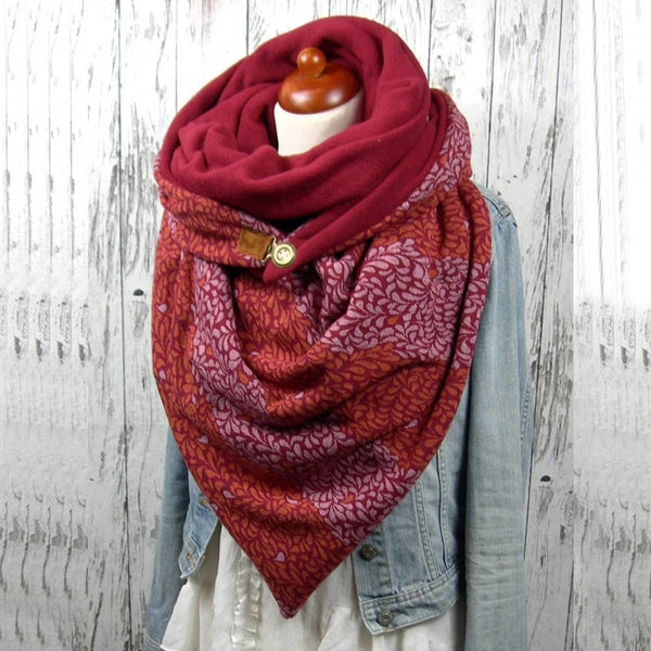 Fashion Scarves Women Soild Dot Printing Button Soft Wrap Casual Warm Scarves Shawls | Vimost Shop.