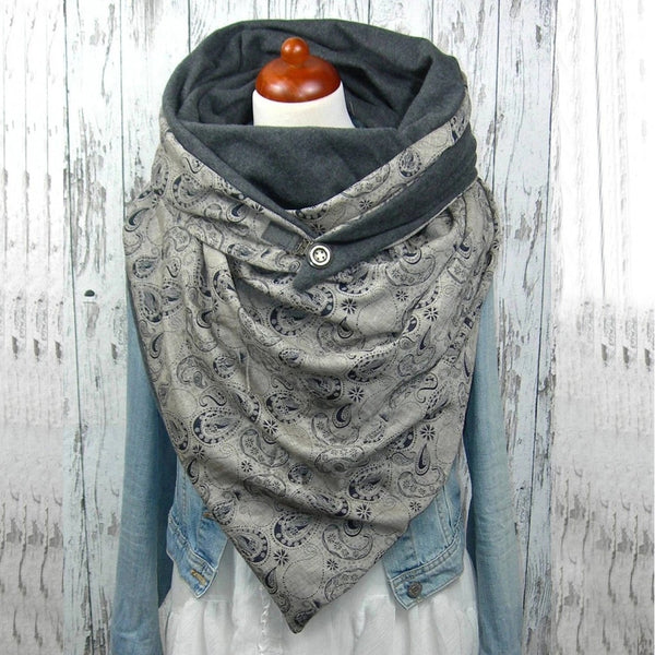 Fashion Scarves Women Soild Dot Printing Button Soft Wrap Casual Warm Scarves Shawls | Vimost Shop.