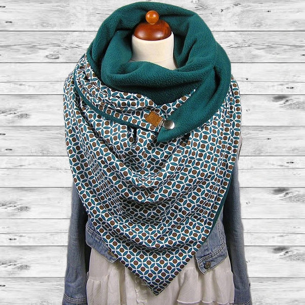 Fashion Scarves Women Soild Dot Printing Button Soft Wrap Casual Warm Scarves Shawls | Vimost Shop.