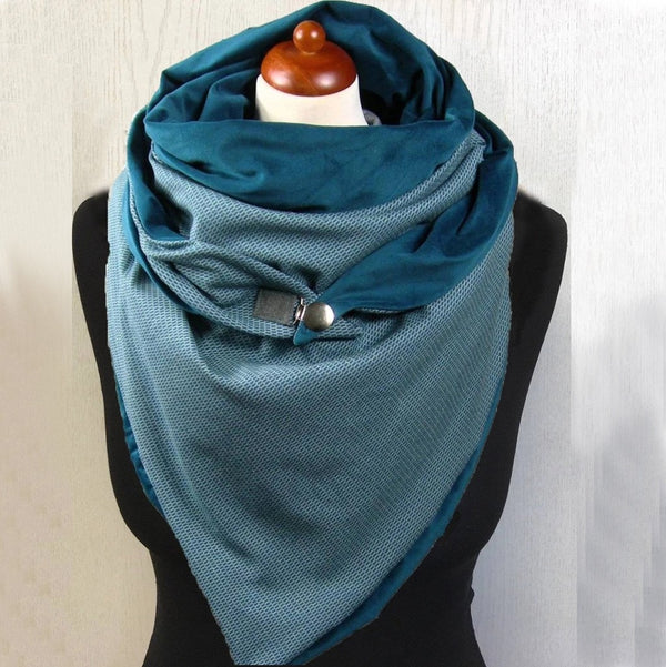 Fashion Scarves Women Soild Dot Printing Button Soft Wrap Casual Warm Scarves Shawls | Vimost Shop.