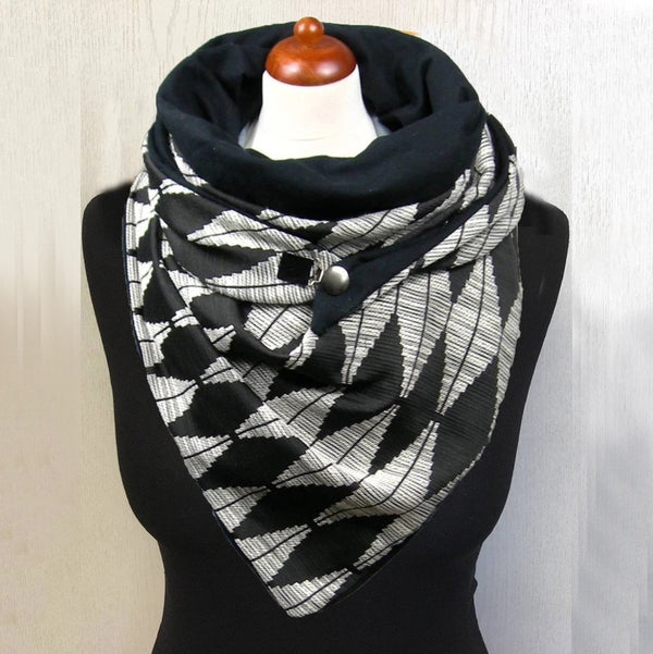Fashion Scarves Women Soild Dot Printing Button Soft Wrap Casual Warm Scarves Shawls | Vimost Shop.
