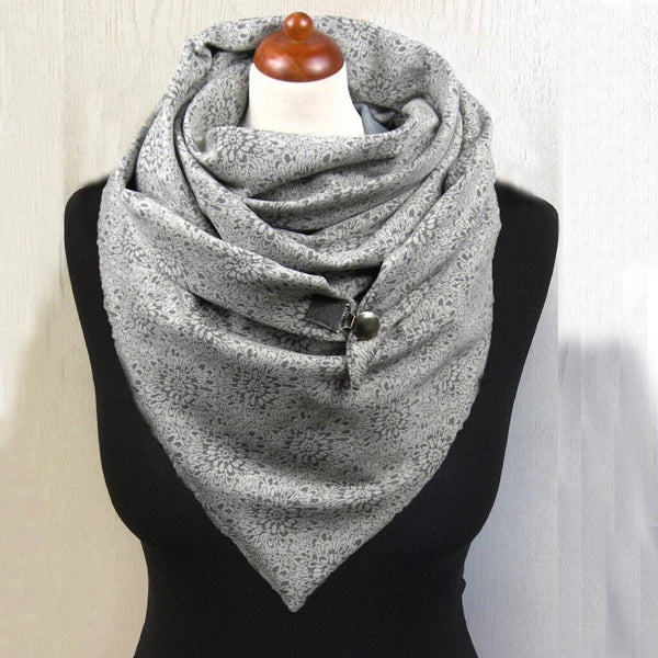 Fashion Scarves Women Soild Dot Printing Button Soft Wrap Casual Warm Scarves Shawls | Vimost Shop.